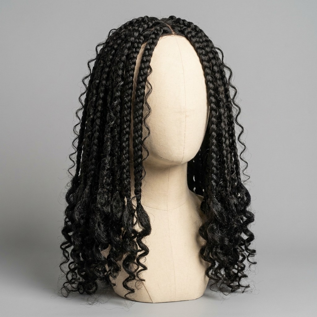 Boho braided wigs — braids with loose curly ends trending on TikTok