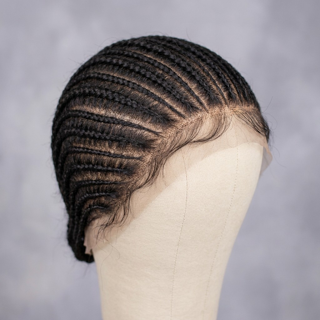 Cornrow wigs wholesale — tight scalp-hugging braids with clean partings