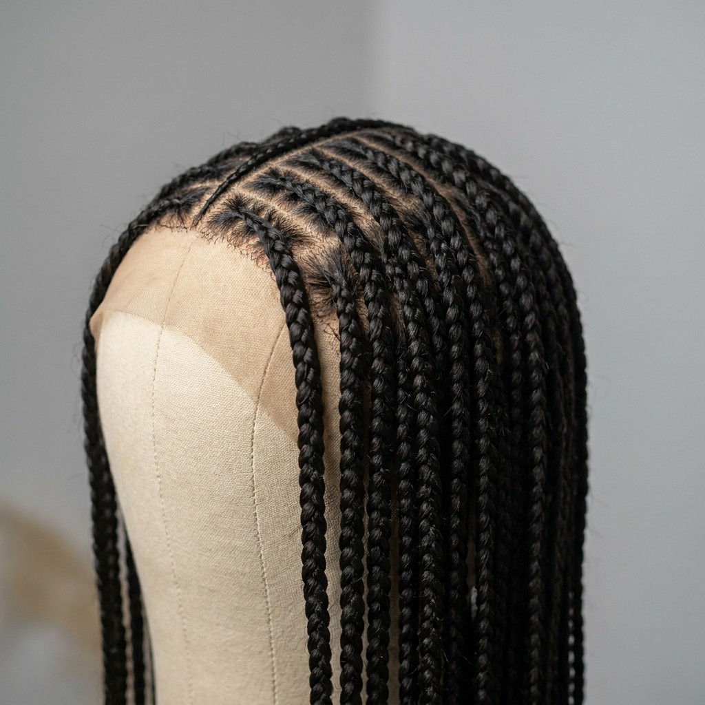 Knotless braided wigs wholesale — natural feed-in start with no visible knots