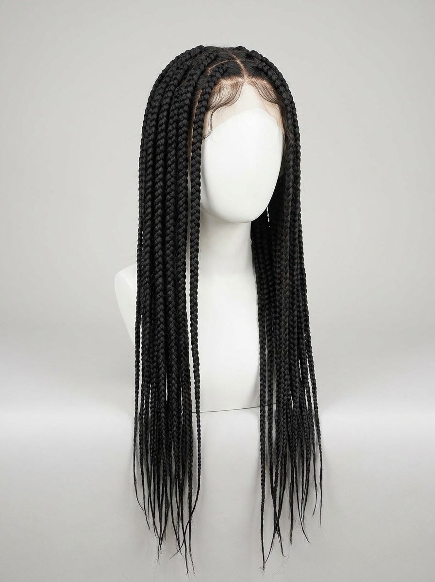 Jumbo box braids 30 inch full lace braided wig wholesale