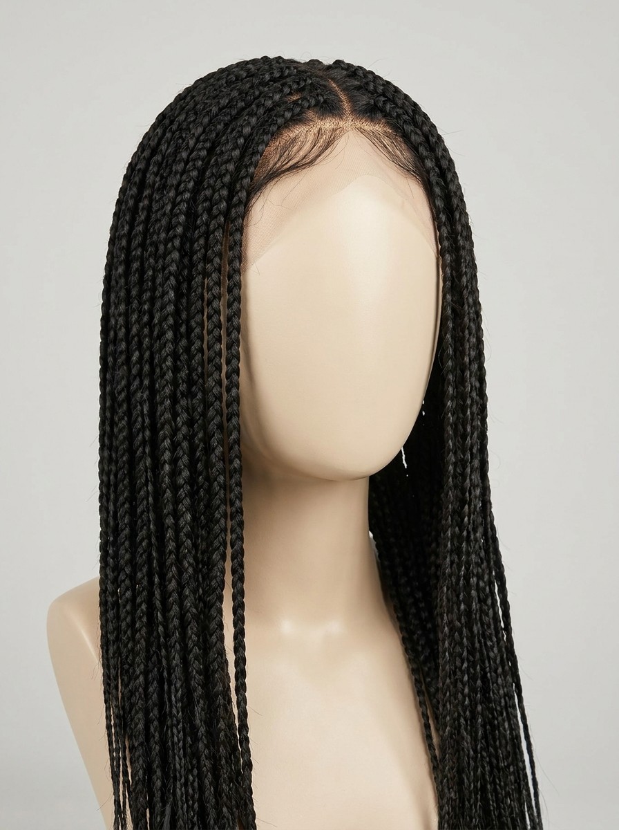 Medium box braids 24 inch HD lace front wholesale braided wig