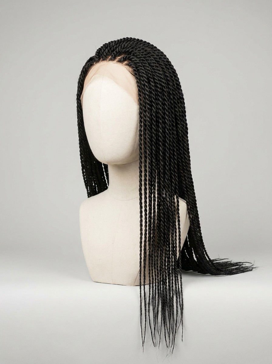 Senegalese twist braids 24 inch lace front wig