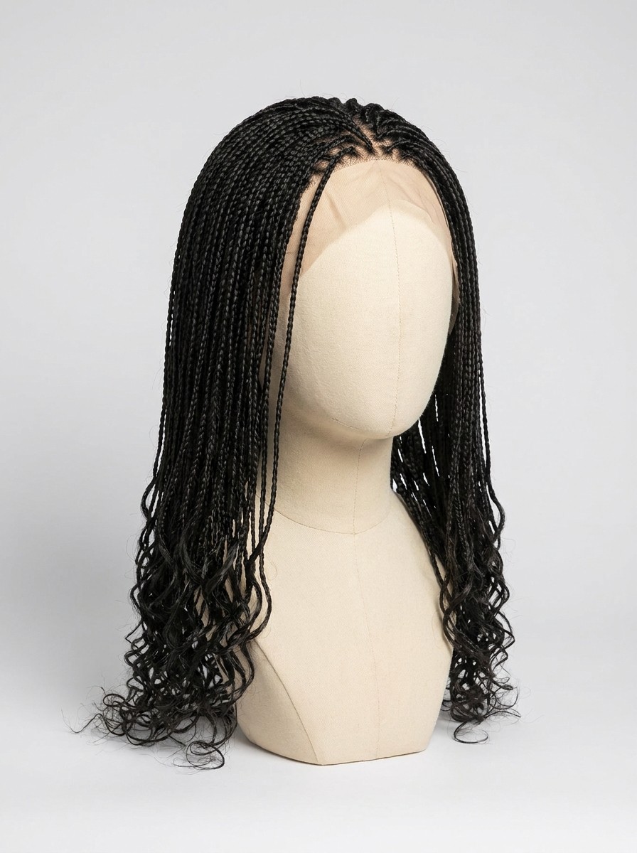 Small knotless braids 28 inch HD lace front wig wholesale