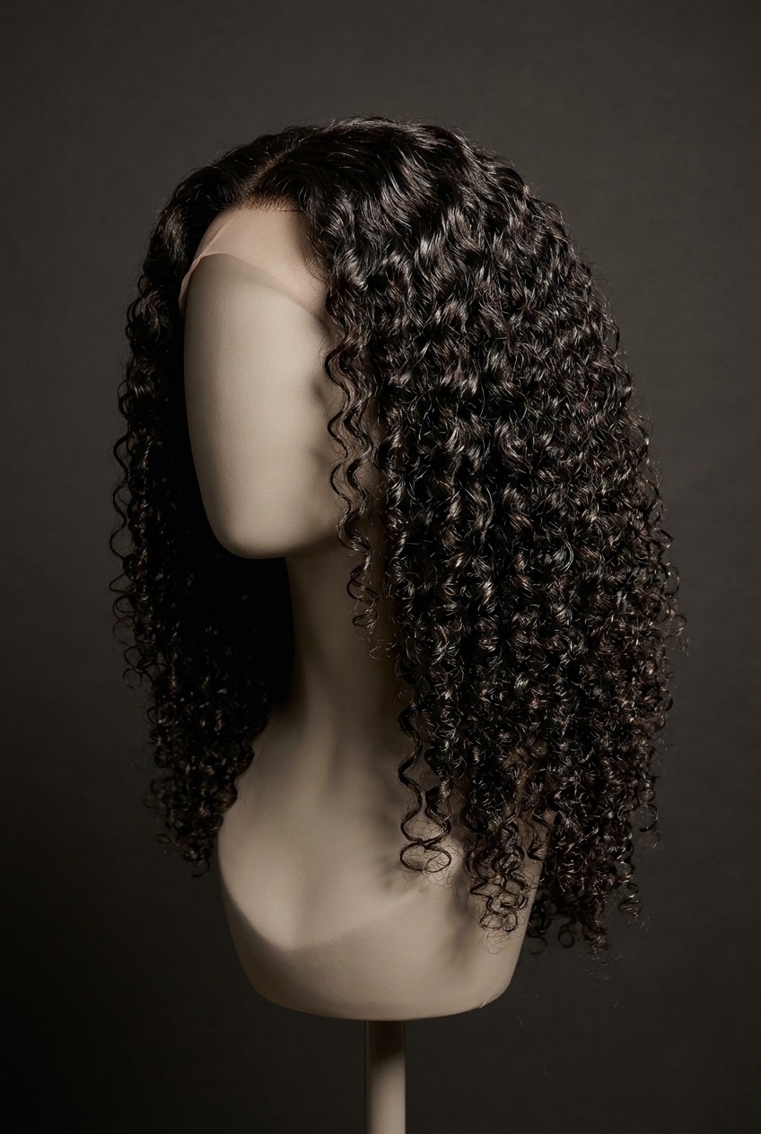 Jerry curl wig texture — defined springy curls with wet-look shine
