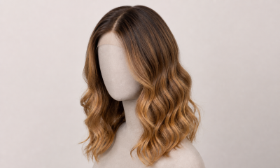 Natural-look lace front wig for UK/European market — Indian virgin hair, balayage highlights, 150% density