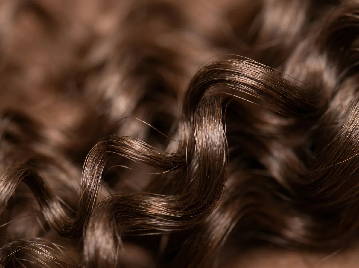 Deep wave hair texture macro closeup showing S-curl wave pattern