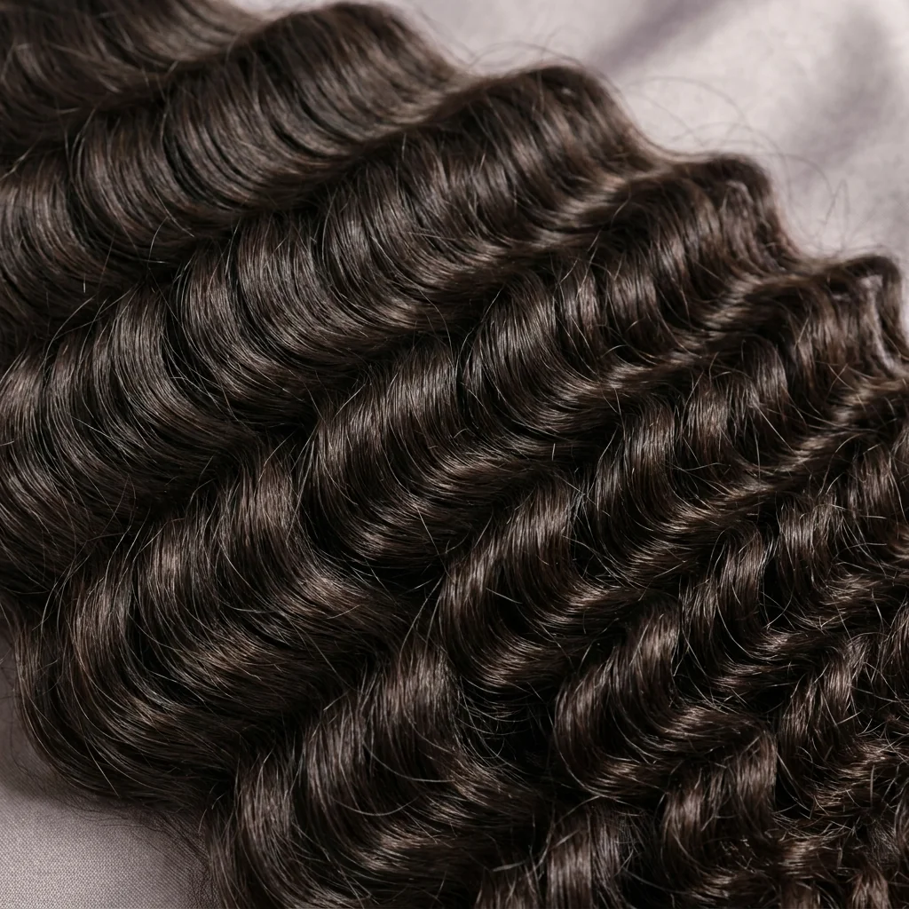 Deep wave wig texture closeup showing uniform S-curl pattern