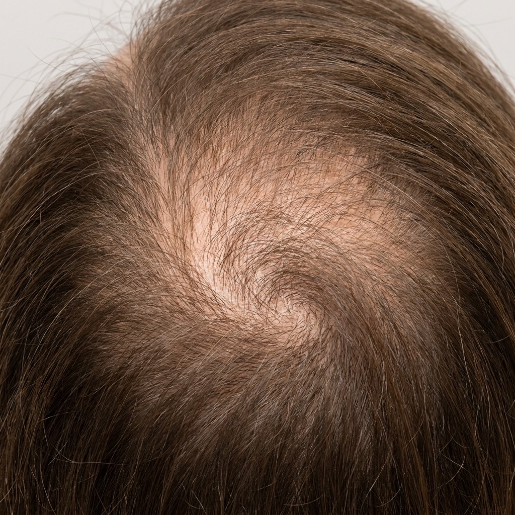Identify thinning area on the scalp
