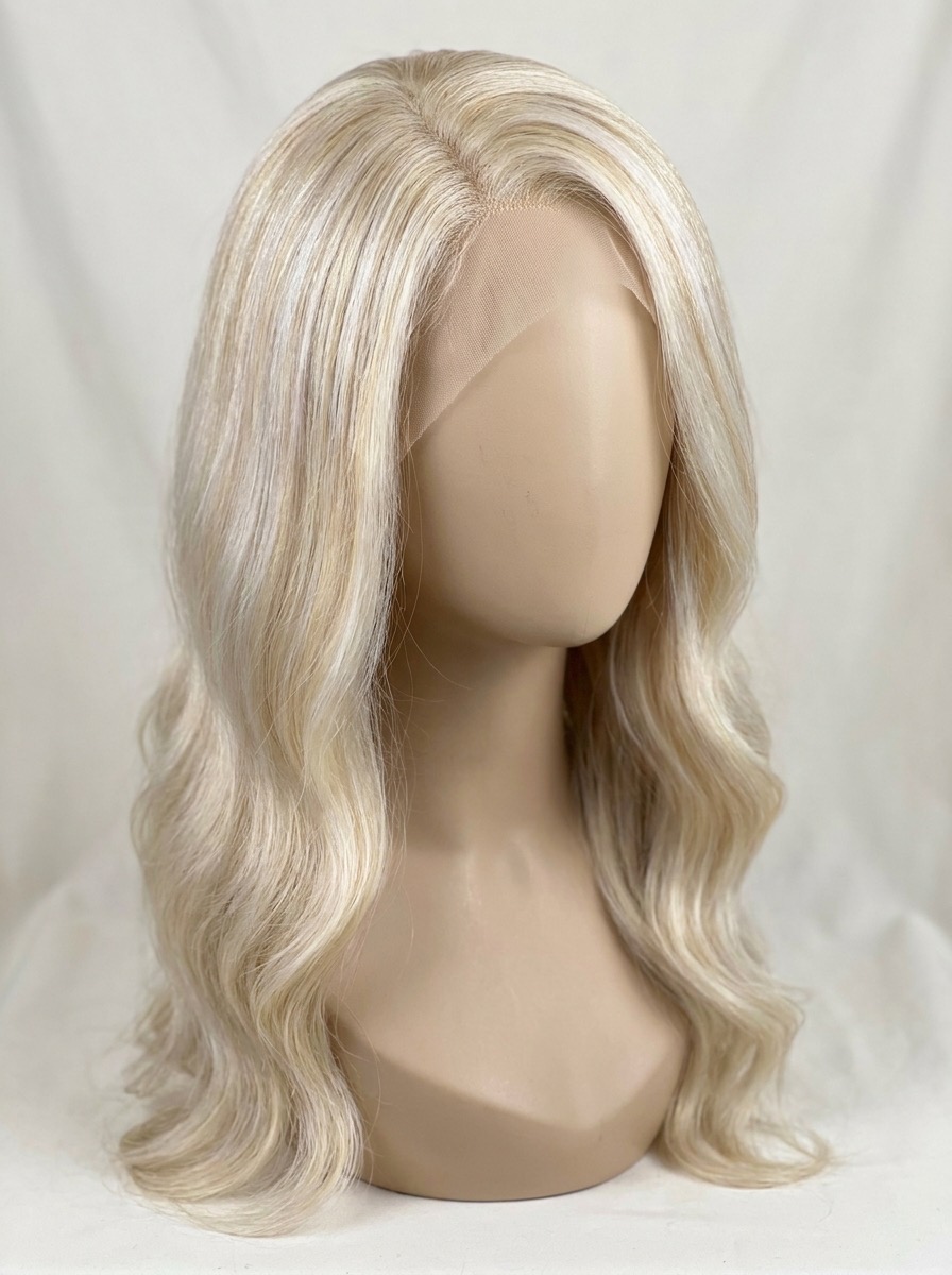 613 platinum blonde lace front human hair wig