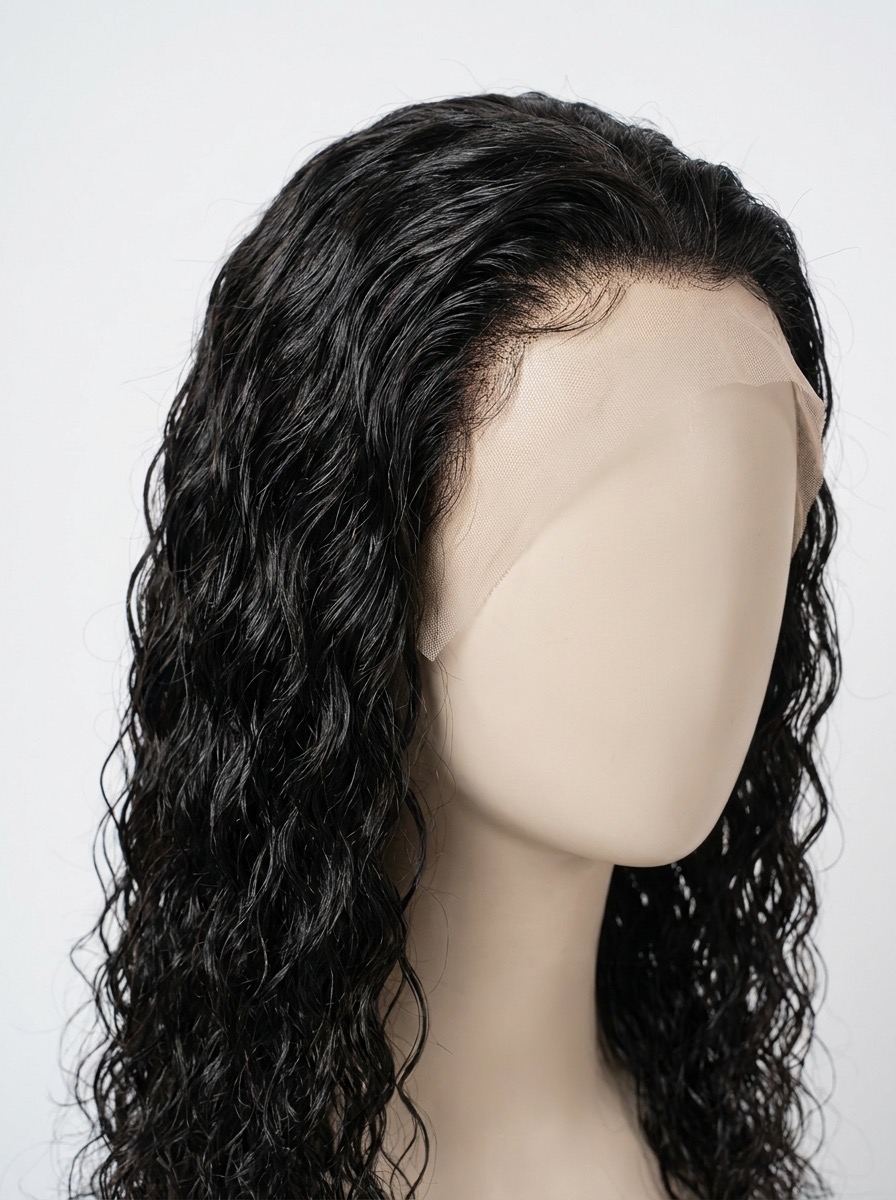 Water wave full lace human hair wig, 360-degree styling