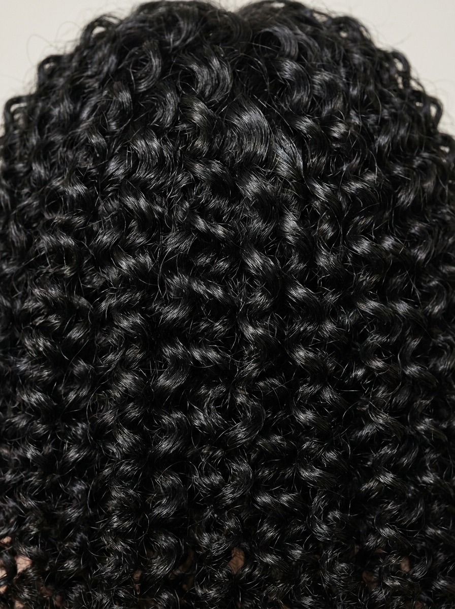 Jerry curl human hair wig texture, tight spiral curls