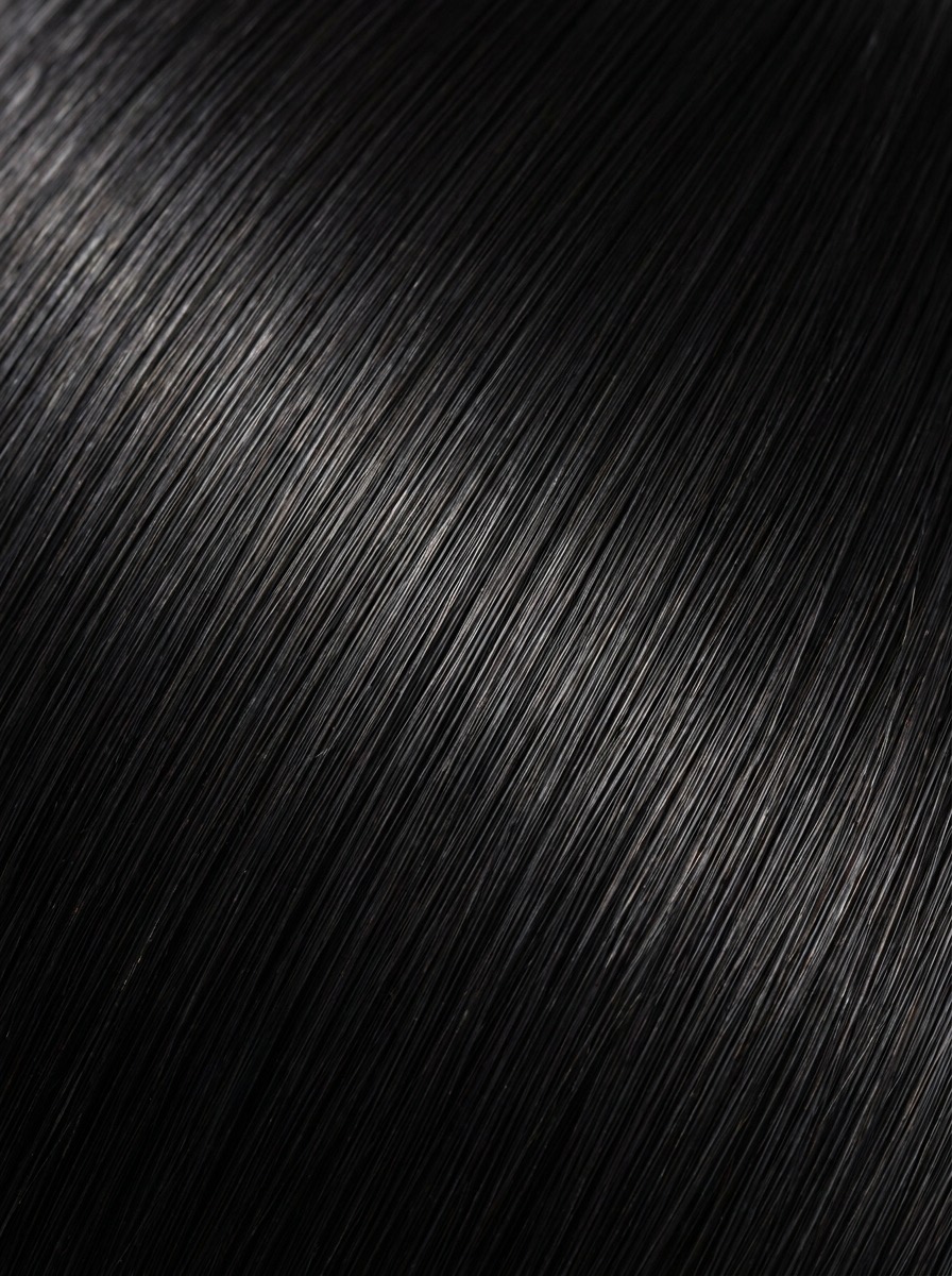 Straight human hair wig texture close-up
