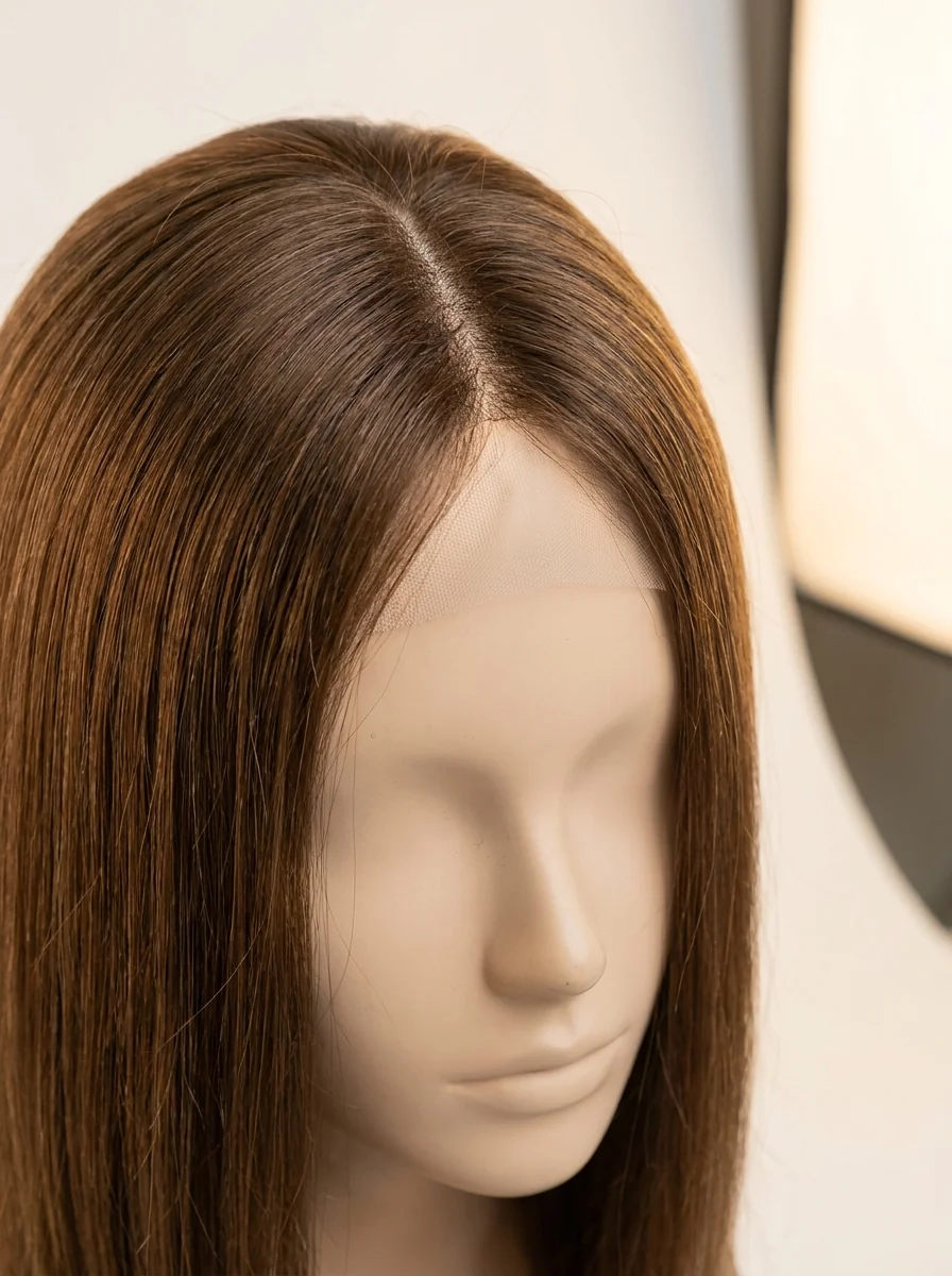 SW-MED-001 Mono Cap Medical Wig in straight texture on mannequin head