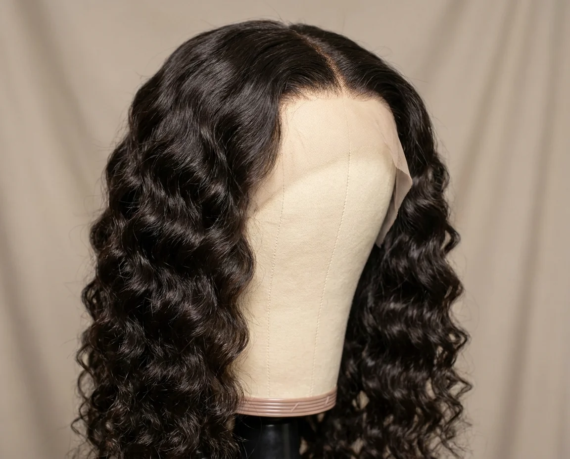 Deep wave 5x5 HD lace closure wig — invisible lace, wear and go