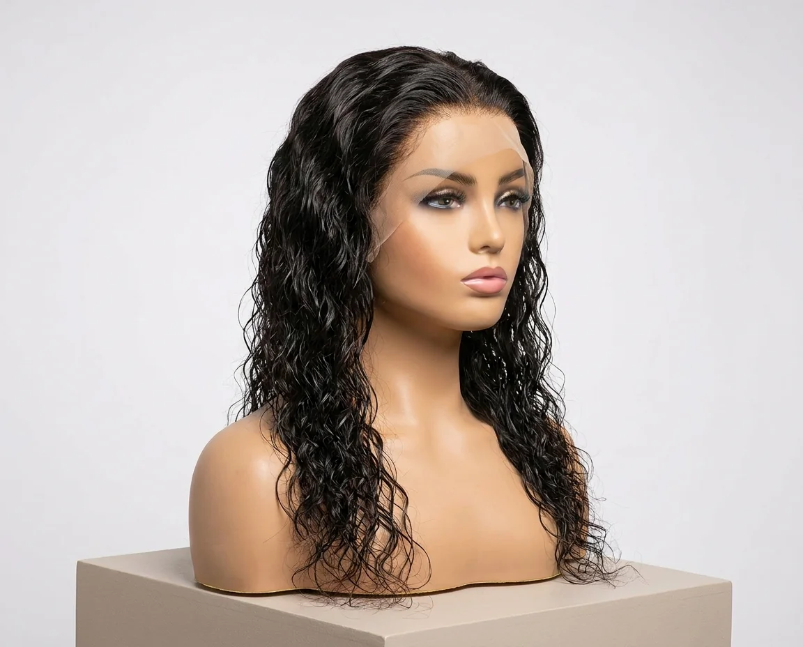 Water wave HD lace front wig — wet and wavy texture, invisible hairline
