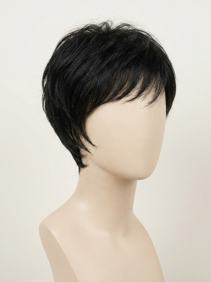 Ultra-short pixie cut wig, textured layers