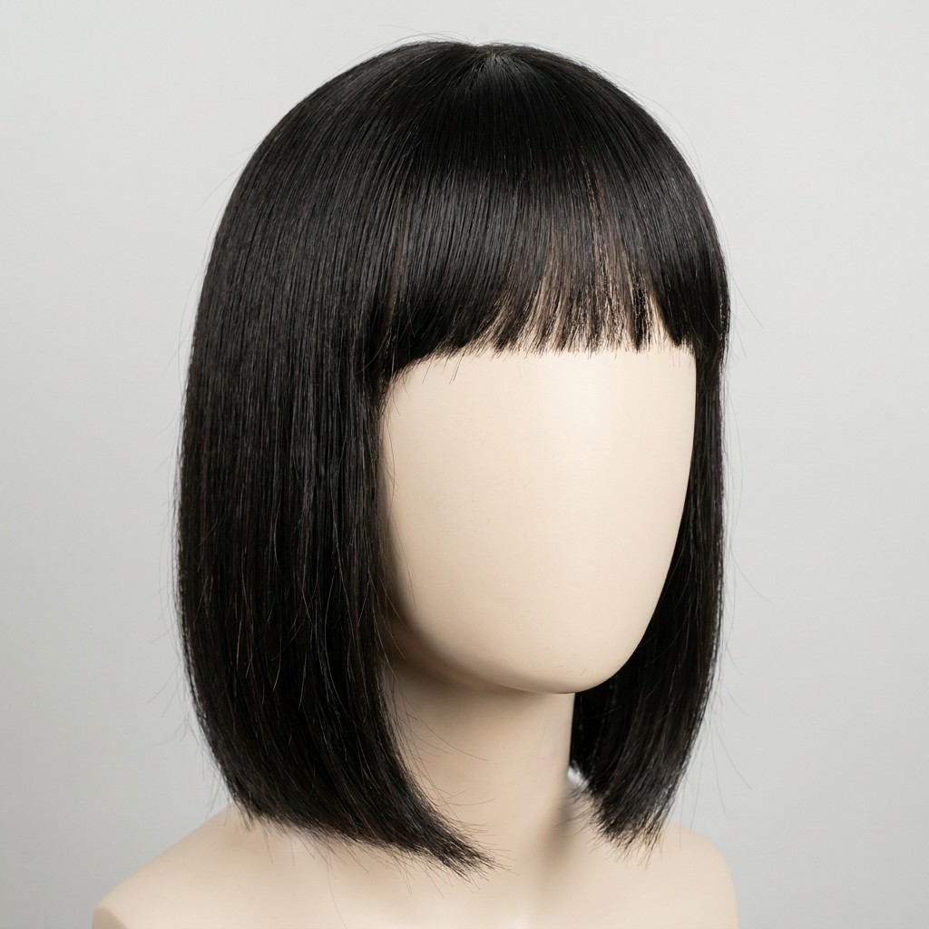 Straight bob wig with full front bangs