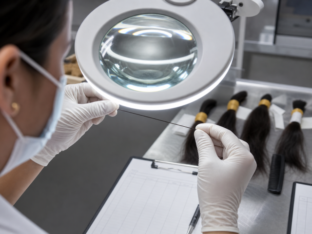 Cuticle alignment inspection under magnification