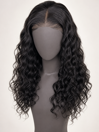 Glueless water wave wig with 5x5 closure cap