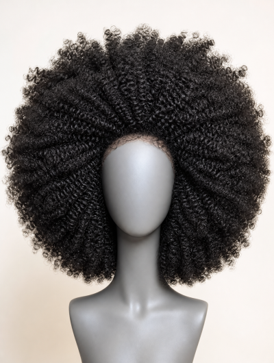 Glueless kinky curly wig with HD lace, tight curl pattern