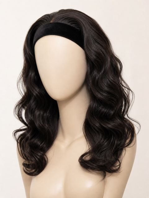 Body wave human hair headband wig bulk