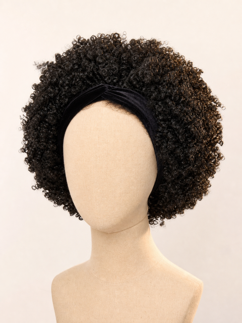 Kinky curly human hair headband wig bulk