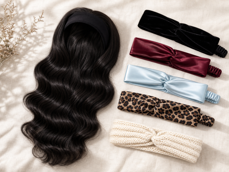 Headband wig starter kit - 1 wig plus 5 interchangeable headbands
