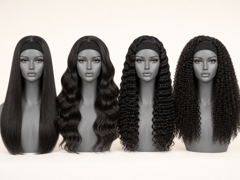 Headband wig bestseller pack - 4 textures
