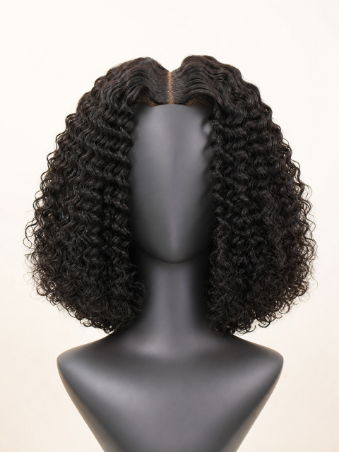 Wholesale V-Part deep wave human hair wig